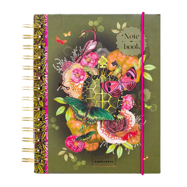 Pimpelmees notitieboek A5 WIREO XXL Turtle - Olive