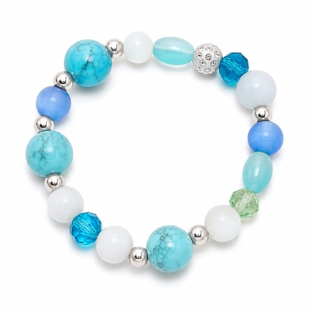 Aqua Glow handgemaakte armband - 148217 Aqua Glow handgemaakte armband