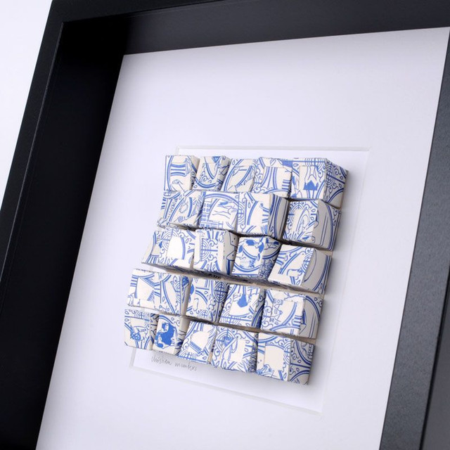 Kunstobject - Van Porselein tot Papier - papier - blauw - 155413 Kunstobject - Van Porselein tot Papier - papier - blauw
