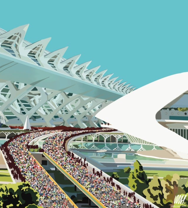 Valencia Marathon Art Print
