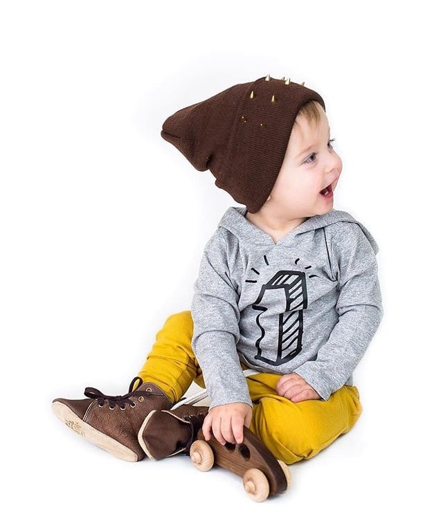 Handgemaakte babyschoentjes- leren slofje- James Brown - 150068 Handgemaakte babyschoentjes- leren slofjes- James Brown