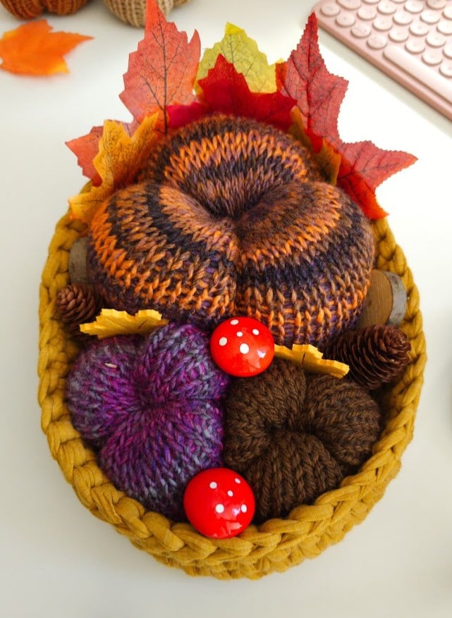 Ovaal gehaakt herfstmandje met pompoenen & paddenstoelen | Herfstdeco… - 151215 Ovaal gehaakt herfstmandje met pompoenen & paddenstoelen | Herfstdecoratie