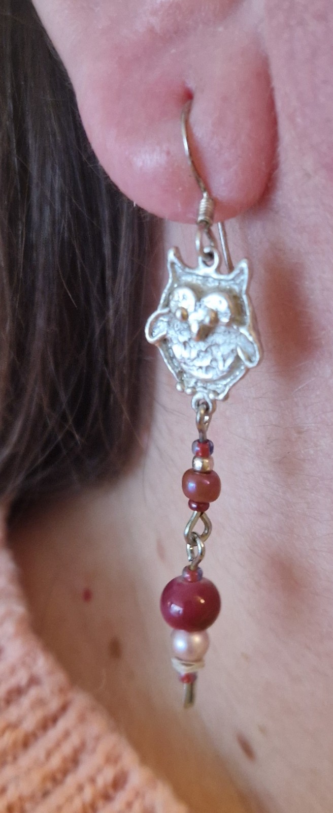 Zilveren oorbellen uiltjes met kralen - 66417.jpeg Zilveren oorbellen uiltjes met kralen