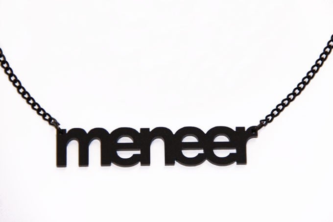 Meneer! naamketting zwart
