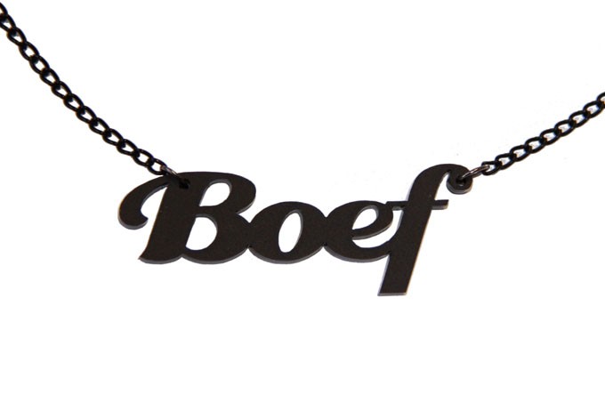 Boef! naamketting (zwart)