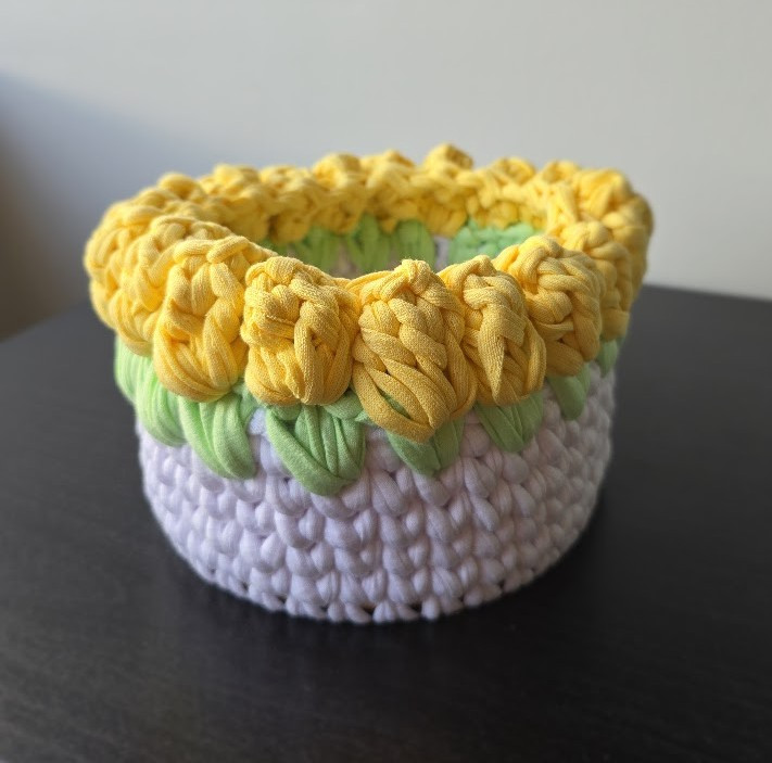 Set van 2 gele gehaakte mandjes | Babykamer opbergset - 150640 Set van 2 gele gehaakte mandjes | Babykamer opbergset