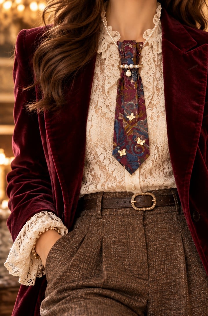 Stropdas ketting Tie necklace Stropdas met ketting en broche meerkleu… - 151954 Stropdas ketting Tie necklace Stropdas met ketting en broche meerkleurig