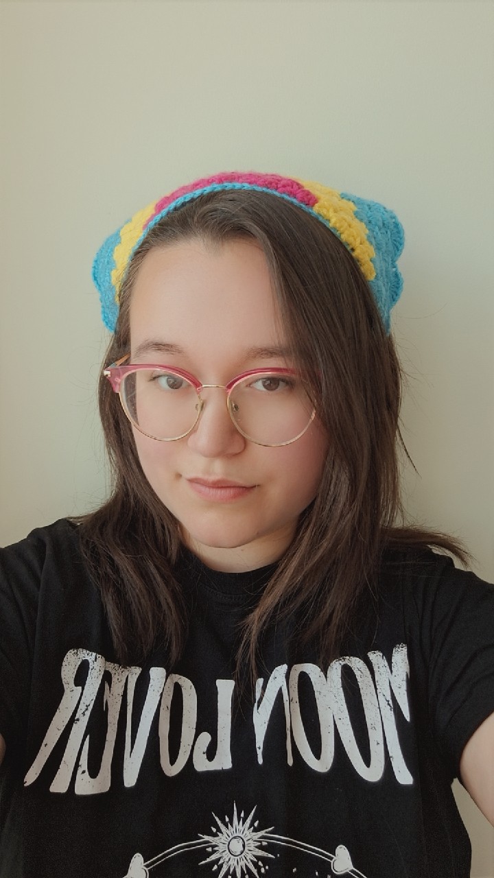 Gehaakte bandana 'Panseksuele vlag' - 82277 Gehaakte bandana 'Panseksuele vlag'