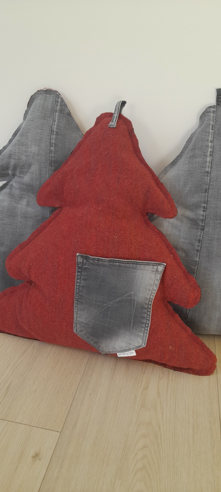 Cozy stoffen kerstboom kussen