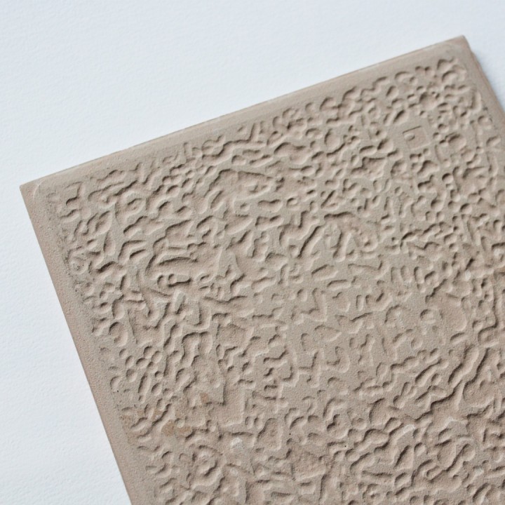 Droogbloemen keramiektegel – Decoratieve tegel met bloemen op roze achtergrond