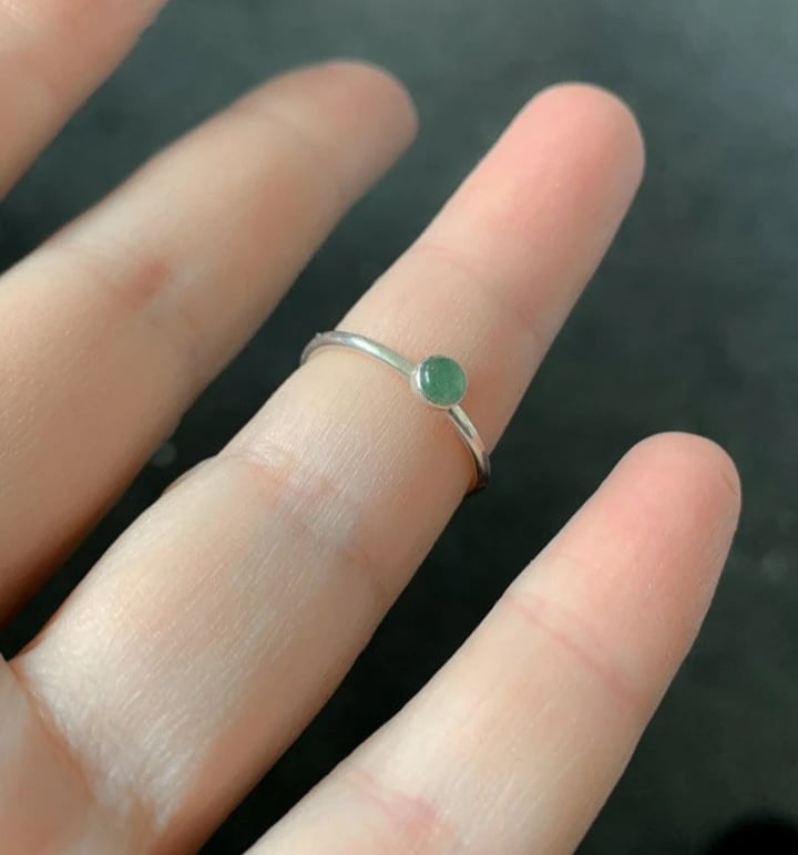 Handgemaakte Groene Aventurijn Ring van Sterling Zilver ✨💚