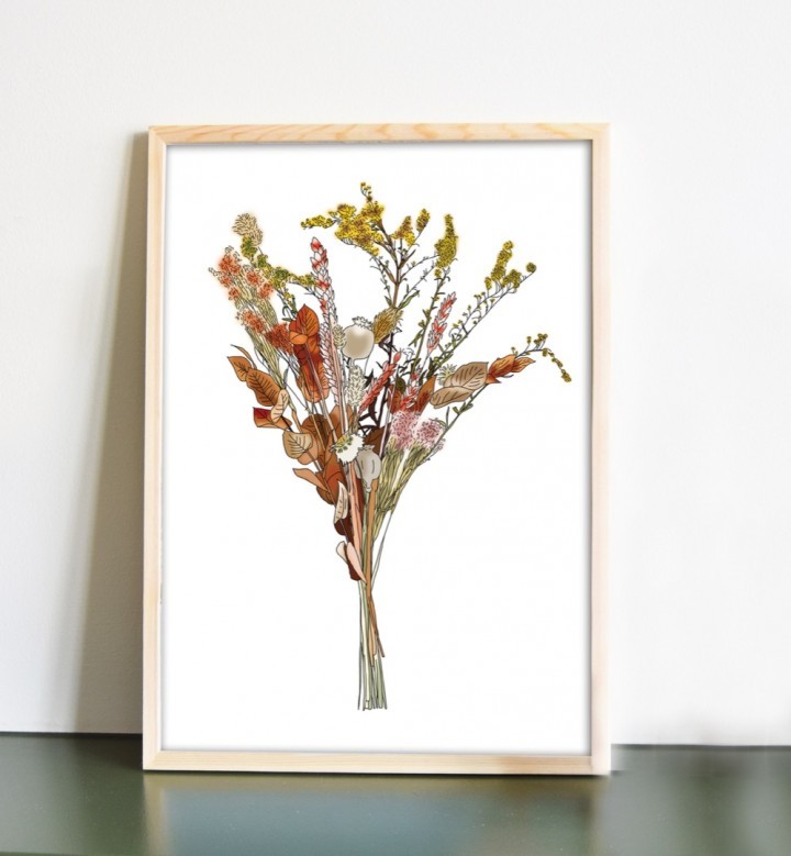 Flower Bouquet – botanische poster met droogbloemen - 139384 Flower Bouquet – botanische poster met droogbloemen