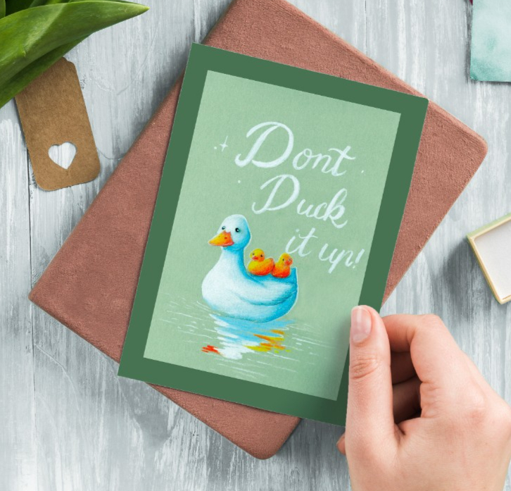 Wens kaart verjaardag A6 Eendjes don't duck it up - 84396 Wens kaart verjaardag A6 Eendjes don't duck it up