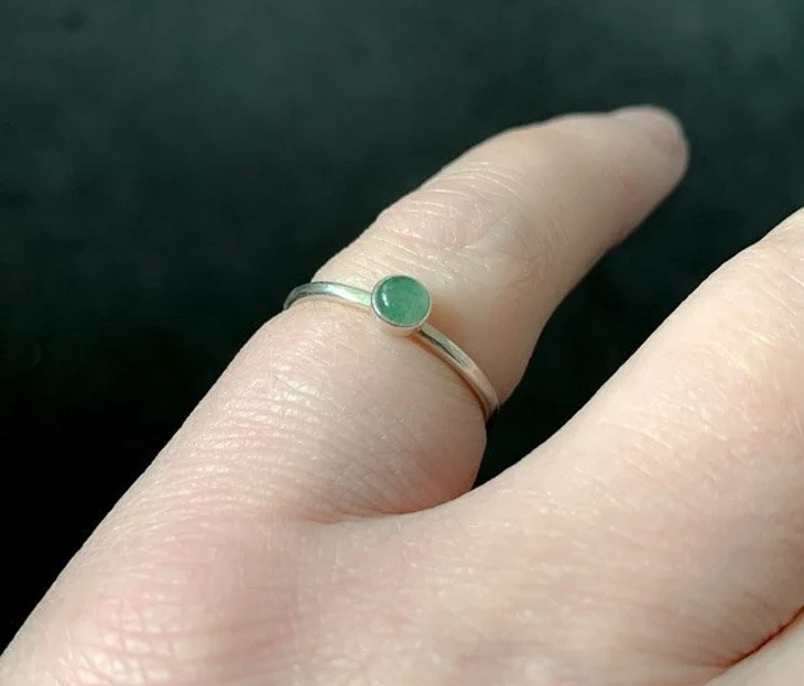 Handgemaakte Groene Aventurijn Ring van Sterling Zilver ✨💚
