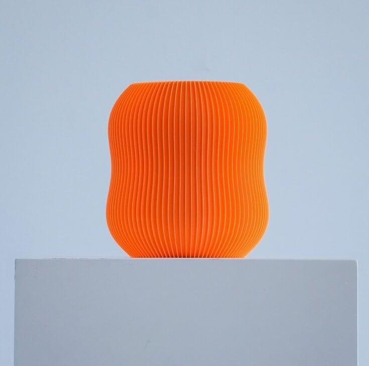 3D geprinte lamp | Oranje | Biologisch Plastic - 101737 3D geprinte lamp | Oranje | Biologisch Plastic