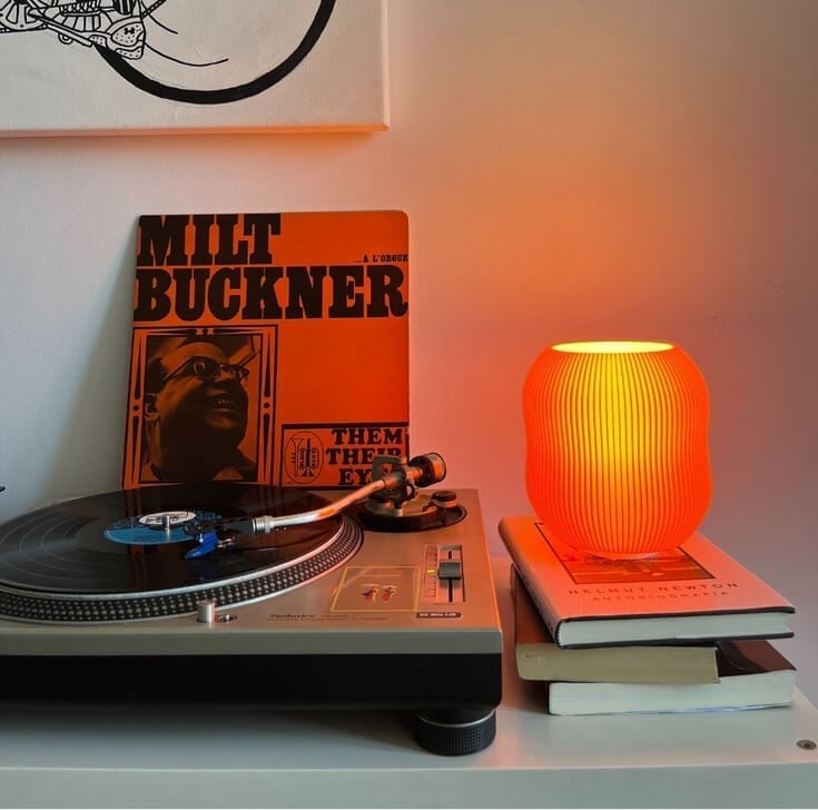 3D geprinte lamp | Oranje | Biologisch Plastic - 101738 3D geprinte lamp | Oranje | Biologisch Plastic