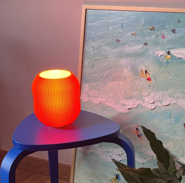 3D geprinte lamp | Oranje | Biologisch Plastic - 101739 3D geprinte lamp | Oranje | Biologisch Plastic