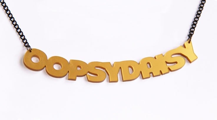 Oopsydaisy! naamketting (goud) - 98420 Oopsydaisy! naamketting (goud)