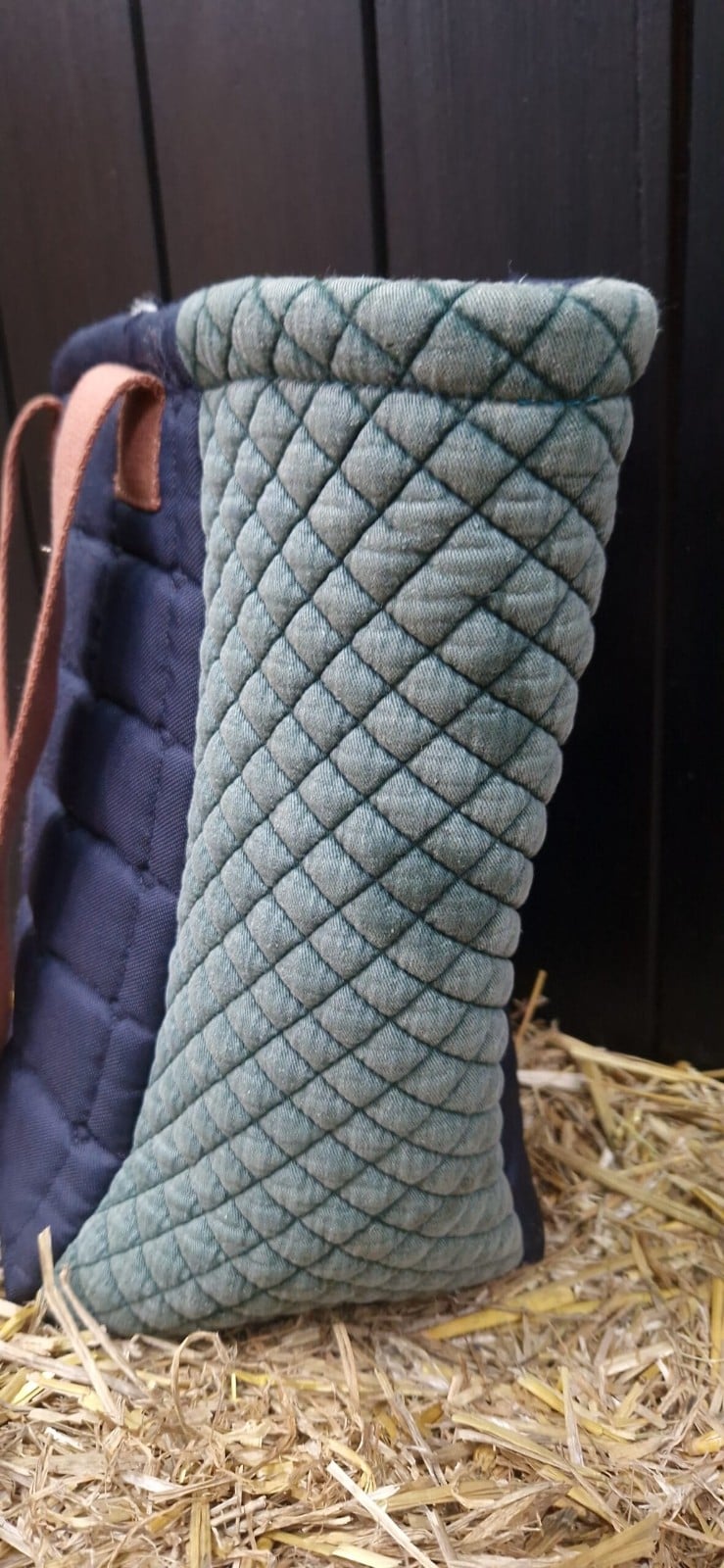 Andalusier schoudertas van een gebruikt zadeldekje, blauw en grijsgro… - 154309 Andalusier schoudertas van een gebruikt zadeldekje, blauw en grijsgroen