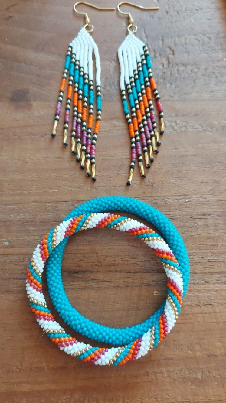 Handgemaakte kralenarmbanden 'Sunset' - 129743 Handgemaakte kralenarmbanden 'Sunset'