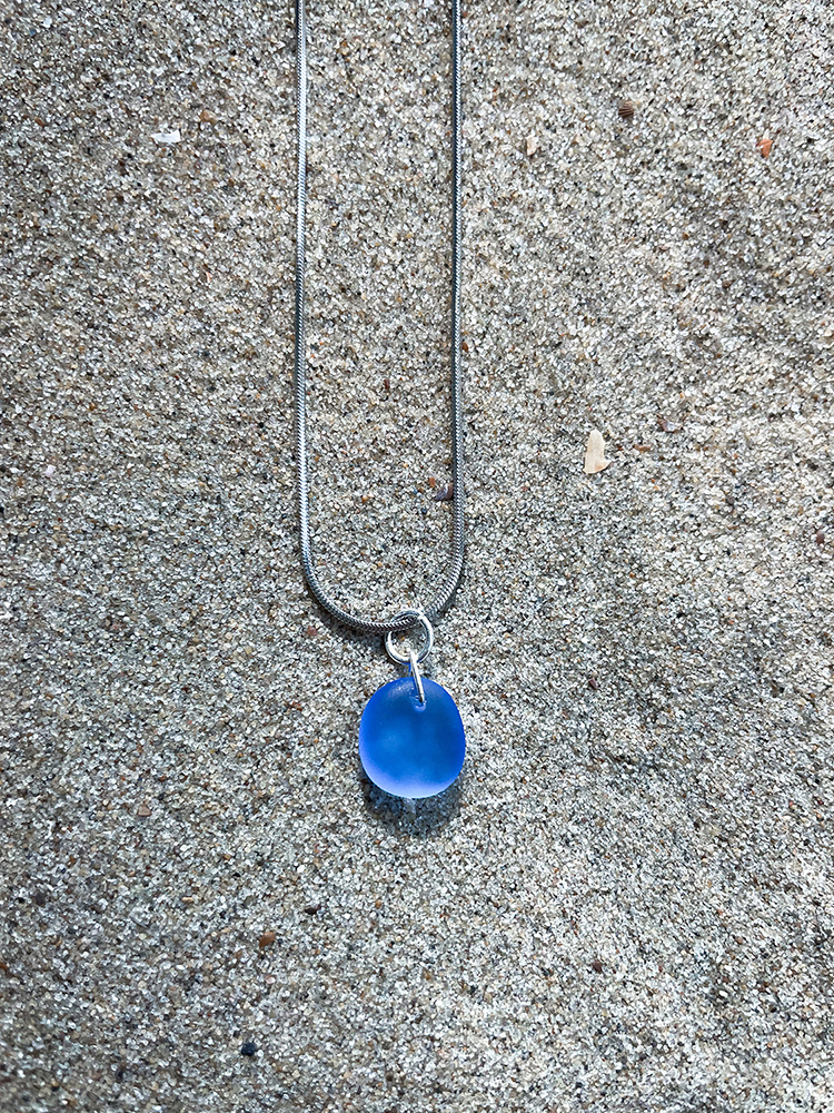 Azure Blue zeeglas ketting