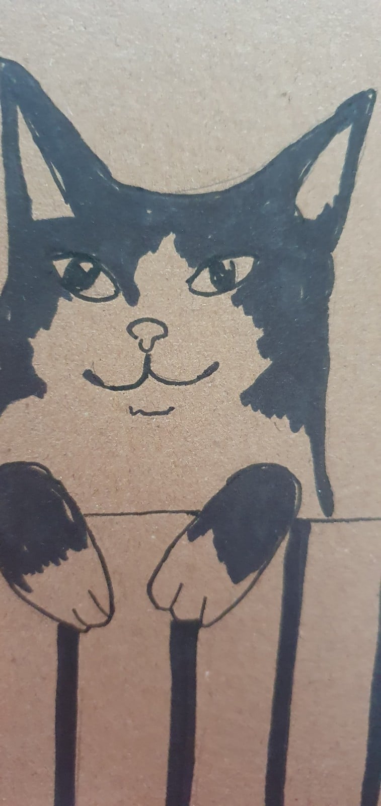 dagboek gelinieerd, met originele kattentekening (geen print)