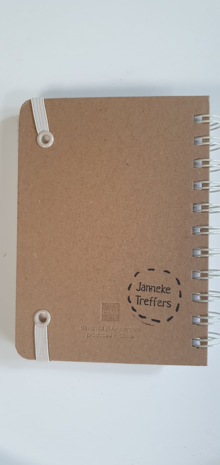 handgemaakt dagboek notitieboekje, kat met vogel gelinieerd, met originele kattentekening (geen print)