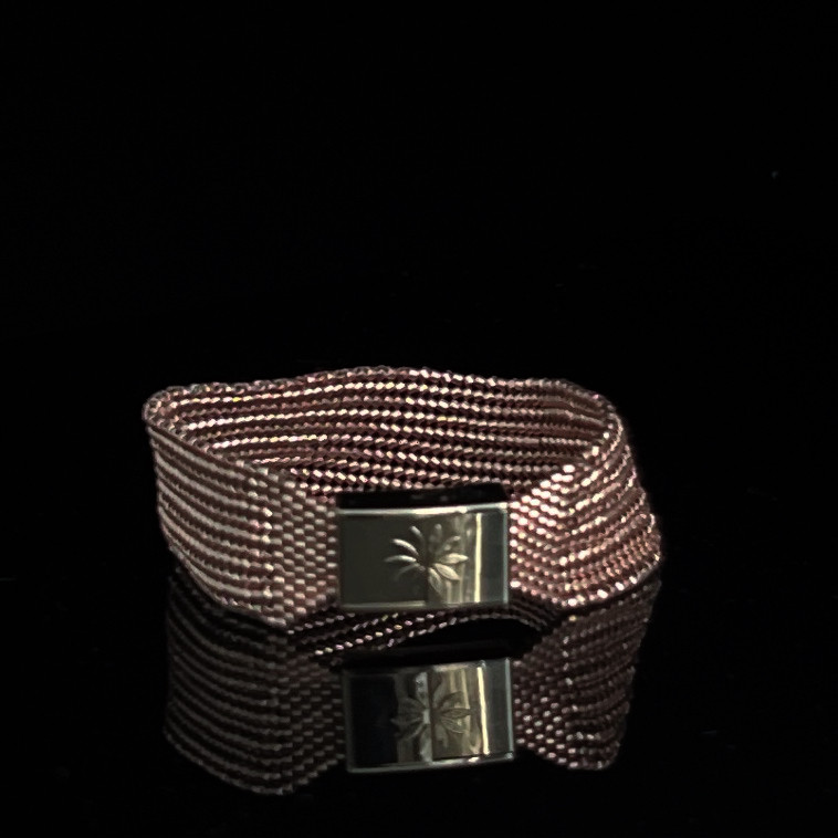 Miyuki beads armband | Roze metalic met verwisselbare magneetsluiting