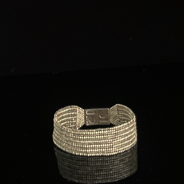 Miyuki beads armband | zilverkleur met verwisselbare magneetsluiting