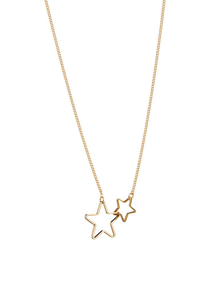 Gold Plated Necklace With Double Star