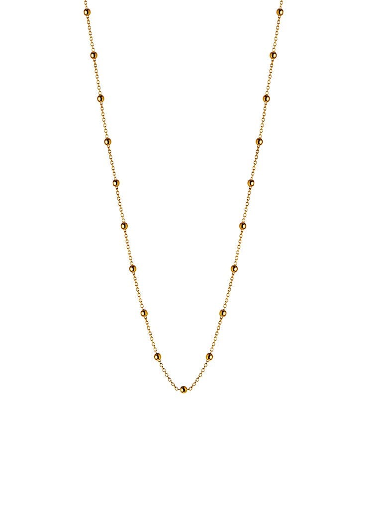 Long Gold Plated Necklace With Balls - 3147.jpeg Long Gold Plated Necklace With Balls