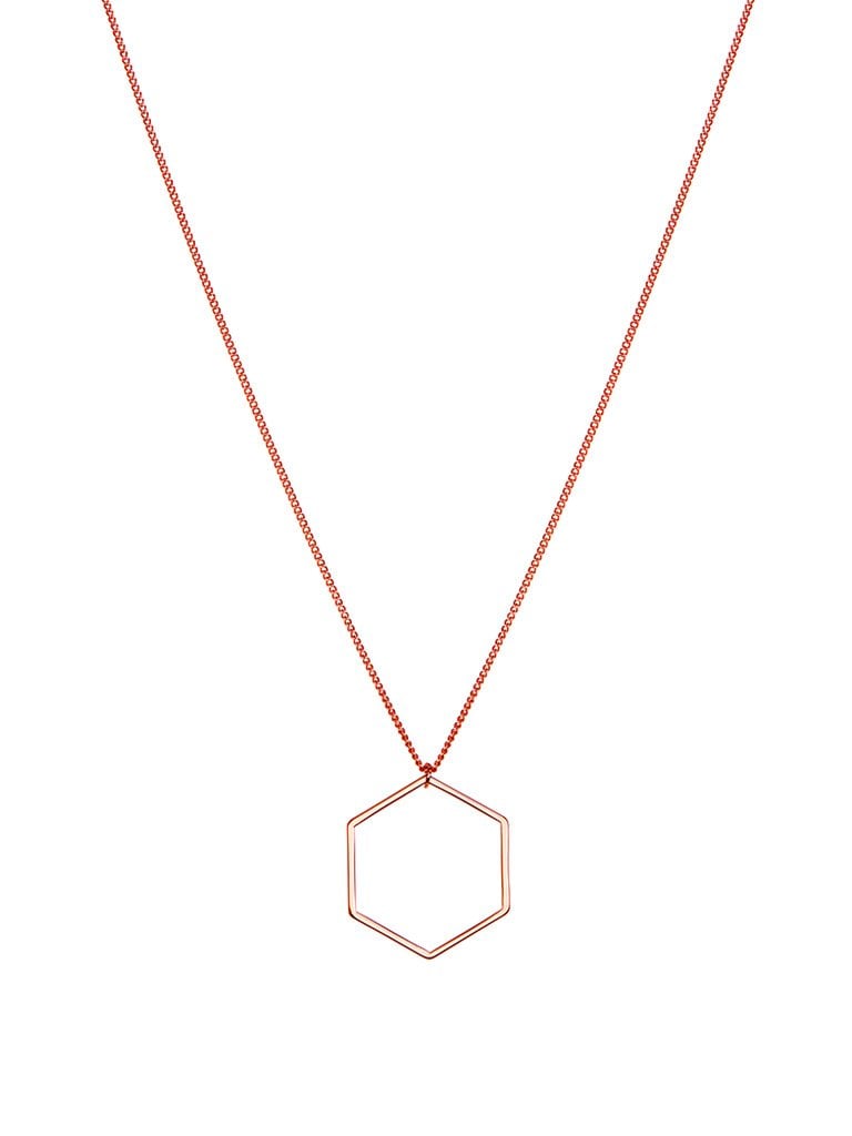 Rosé Gold Plated Necklace Hexagon