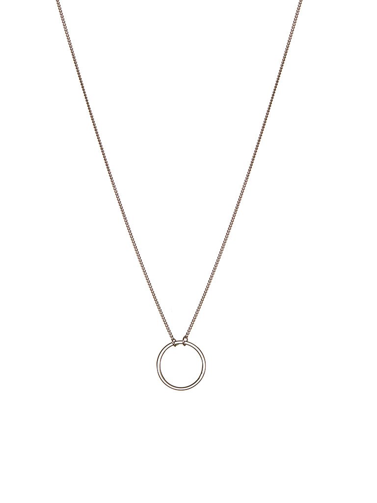 Silver Plated Necklace With Circle - 3131.jpeg Silver Plated Necklace With Circle