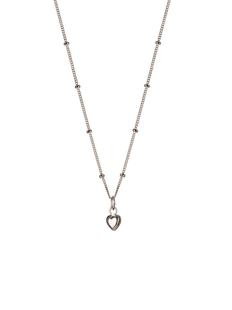 Silver Plated Necklace With Convex Heart - 3066.jpeg Silver Plated Necklace With Convex Heart