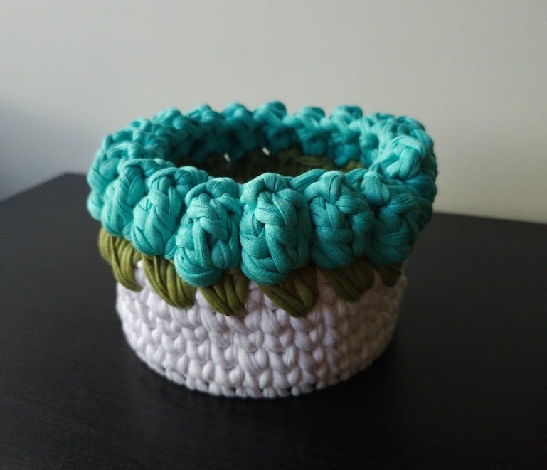 Turquoise gehaakt mandje voor de babykamer | Handgemaakte opberger - 150670 Turquoise gehaakt mandje voor de babykamer | Handgemaakte opberger