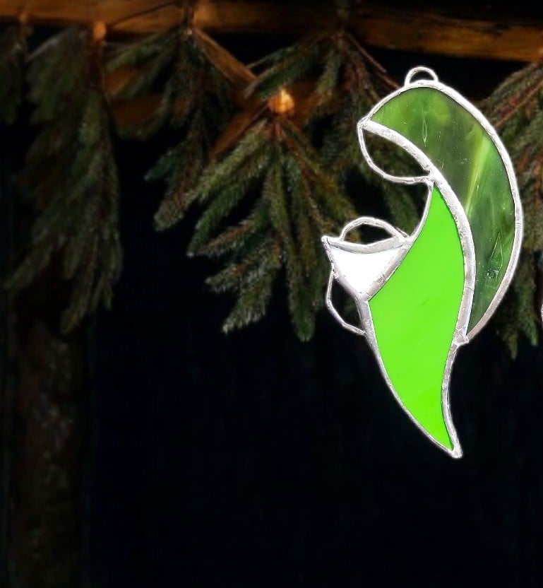 Kerst object; Maria en kind. Glas in lood/Tiffany - 100139 Kerst object; Maria en kind. Glas in lood/Tiffany