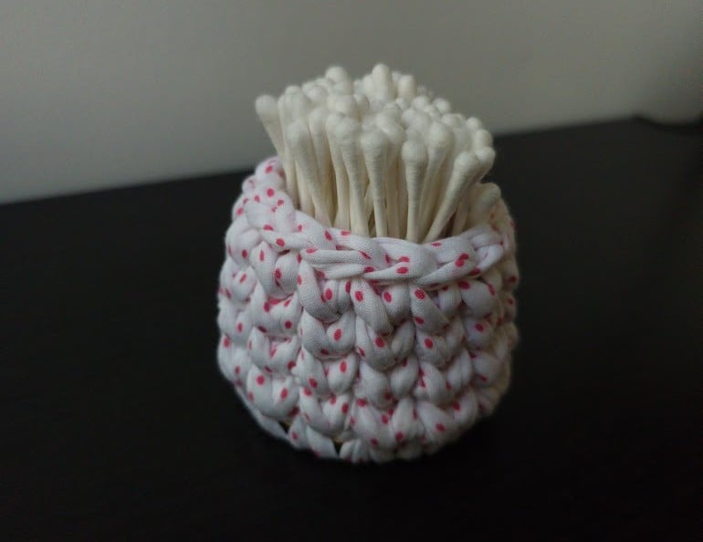 Set van 3 gestippelde gehaakte mandjes | Babykamer opbergset - 150622 Set van 3 gestippelde gehaakte mandjes | Babykamer opbergset