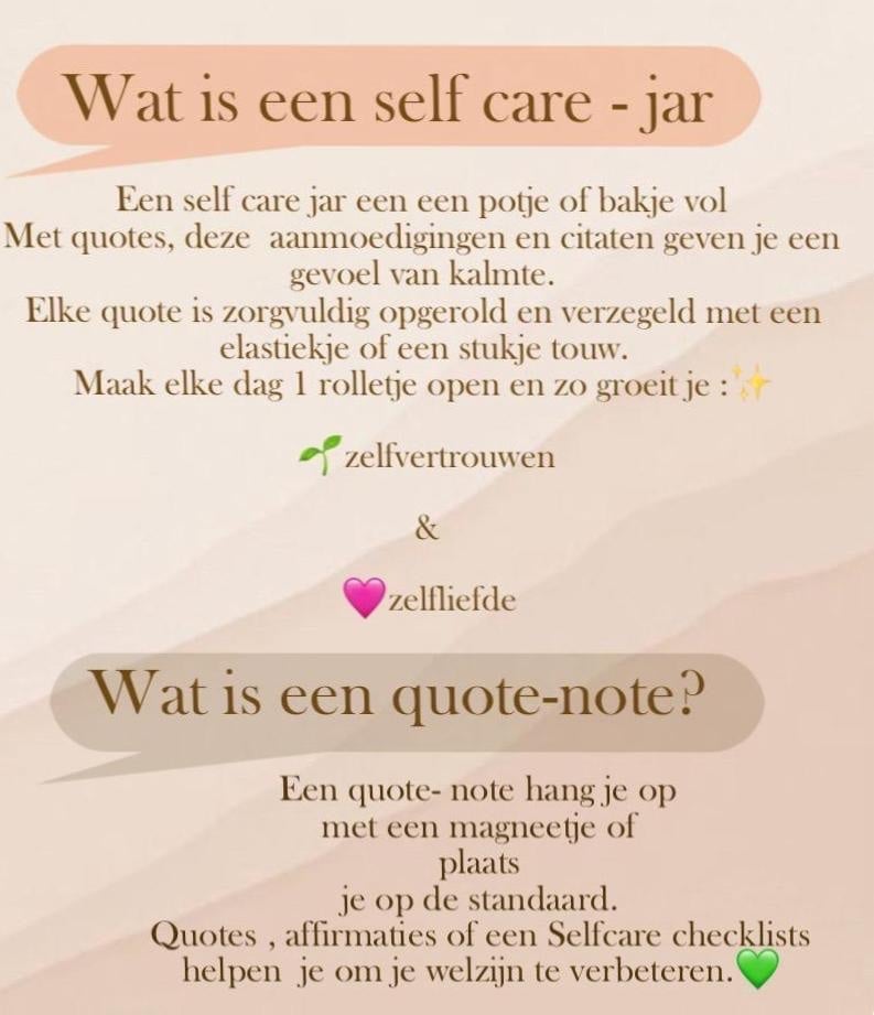 Selfcare jar Kids (positiviteitsquotes Nederlands)