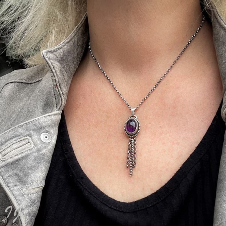 Amethist Droom ✨ Handgemaakte Sterling Zilveren Hanger - 127744 Amethist Droom ✨ Handgemaakte Sterling Zilveren Hanger