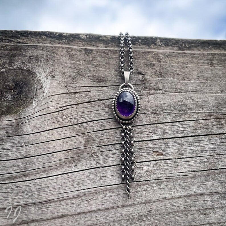 Amethist Droom ✨ Handgemaakte Sterling Zilveren Hanger - 127746 Amethist Droom ✨ Handgemaakte Sterling Zilveren Hanger