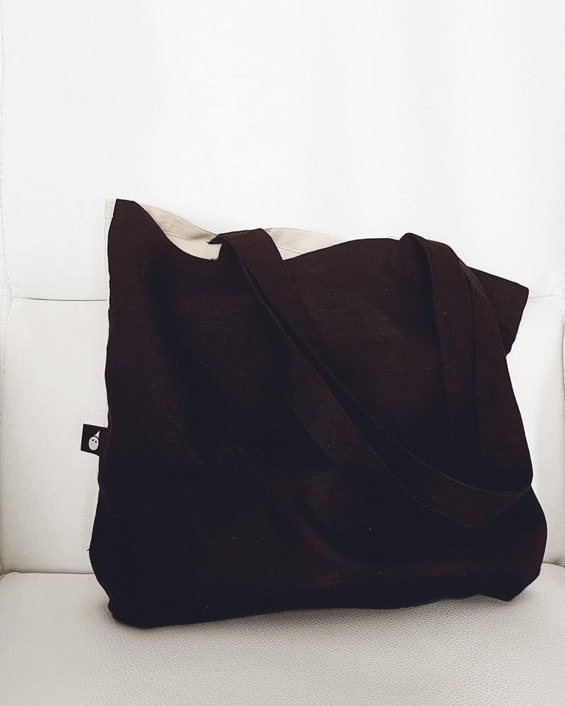 Tote bag met geometrisch patroon van zwarte driehoeken en spiralen - 139249 Tote bag met geometrisch patroon van zwarte driehoeken en spiralen