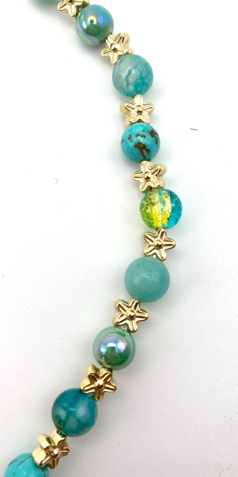 Handgemaakt telefoonkoord met kralen - HG60024