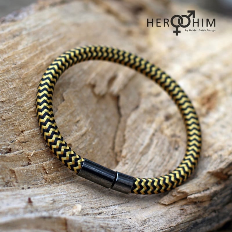 Armband van Textielsnoer - Bee - 4740.jpeg Armband van Textielsnoer - Bee