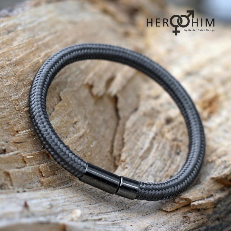 Armband van Textielsnoer - Coal Grey - 4744.jpeg Armband van Textielsnoer - Coal Grey