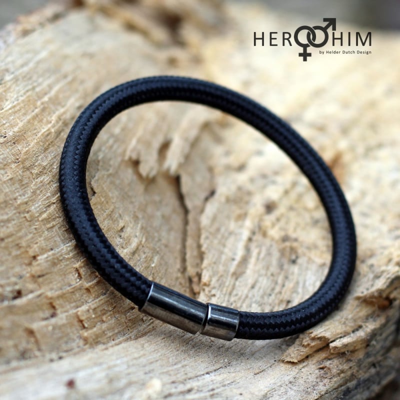 Armband van Textielsnoer - Deep Black - 4718.jpeg Armband van Textielsnoer - Deep Black