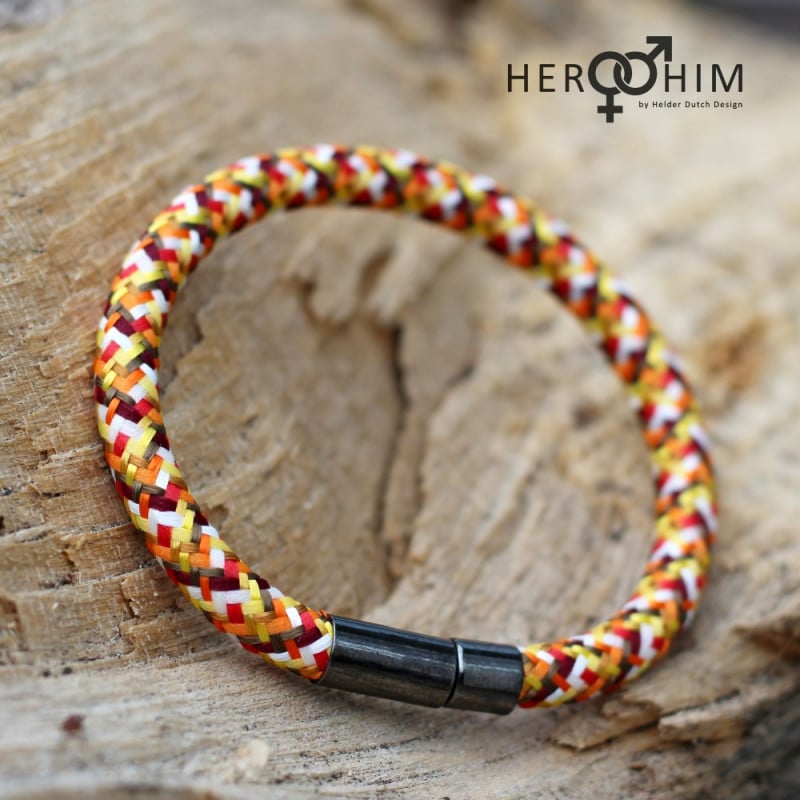 Armband van Textielsnoer - Pixel Orange