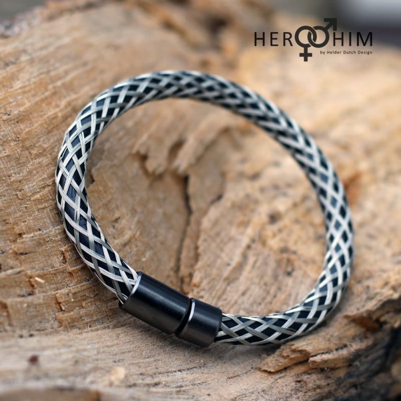 Armband van Textielsnoer - Steel