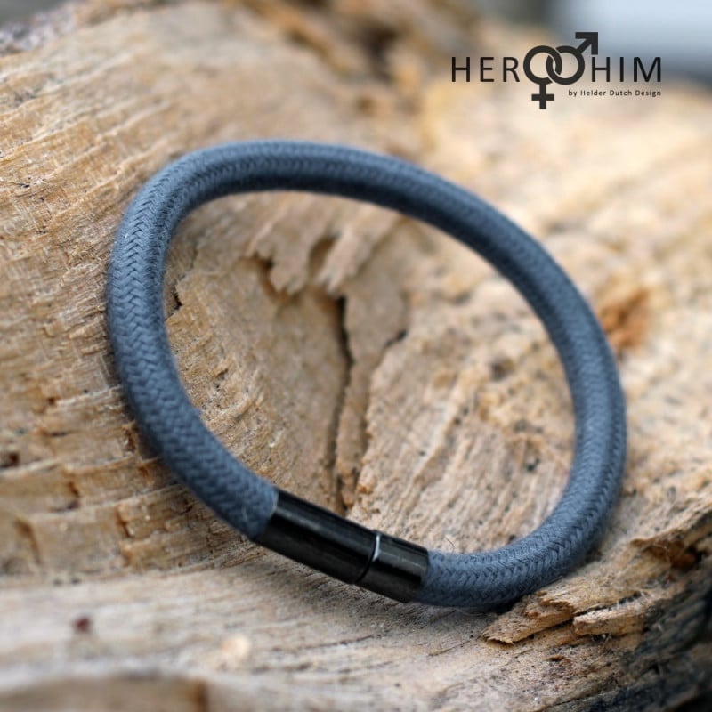 Armband van Textielsnoer - Stone Blue