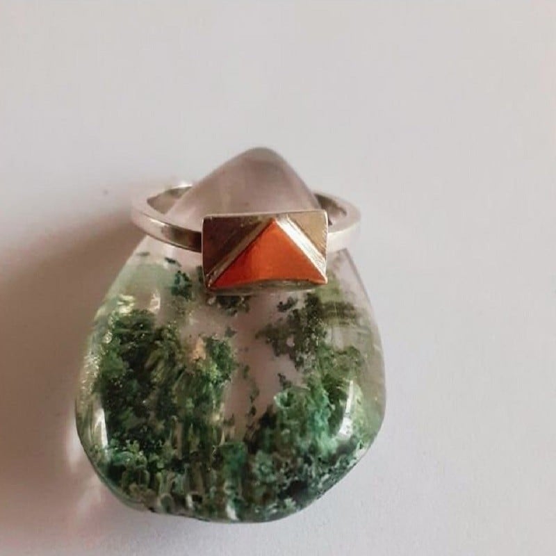 Mountain, zilveren ring met koper