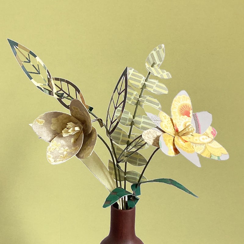 Sterkteboeket van papieren bloemen